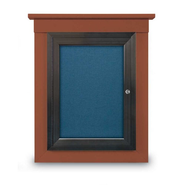 72"x48" 3-Door Enclosed Letterboard, Header, Burgundy Vinyl/Lt Oak